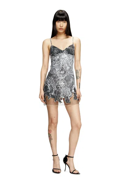 Diesel Nylon Mini Dress With Heraldic Print