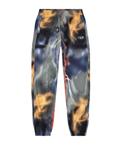 Diesel Nylon Pants With All-over Print In Multi