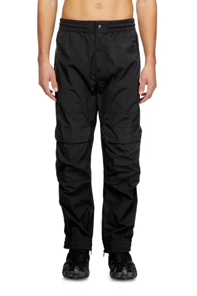 Diesel Nylon Pants With Cargo Pockets In Black