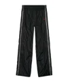 Diesel Nylon Track Pants With Side Bands In Black