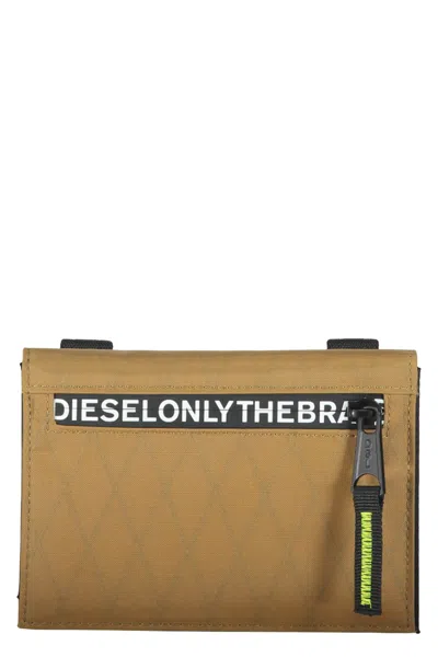 Diesel Nylon Wallet With Shoulder Strap In Brown