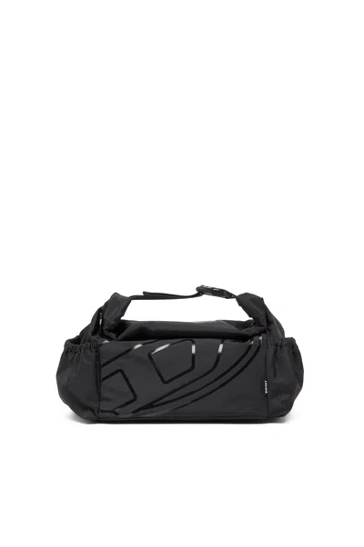 Diesel Nylon Wash Bag With Oval D Print In Black