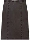 Diesel High Waist Midi Skirt With Contrast Stitching In 黑色
