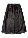 Diesel O-blivion Midi Skirt With Elastic Waist In Black