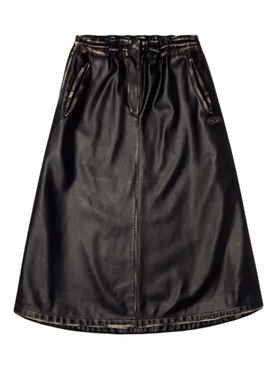 DIESEL DIESEL O-BLIVION MIDI SKIRT WITH ELASTIC WAIST