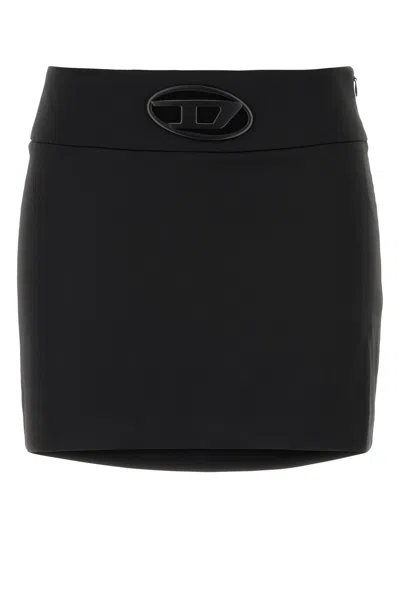 DIESEL DIESEL BLACK STRETCH POLYESTER BLEND O-DIXY MINI SKIRT