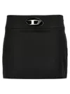 Diesel Black Stretch Twill O-dixy Miniskirt