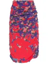 Diesel Allover Floral Printed Midi Skirt In Purple