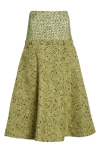 Diesel Tweed-textured Flared Midi Skirt In Animal Print