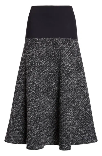 DIESEL DIESEL® O-GRACE BOUCLÉ TWEED & JERSEY MIDI SKIRT