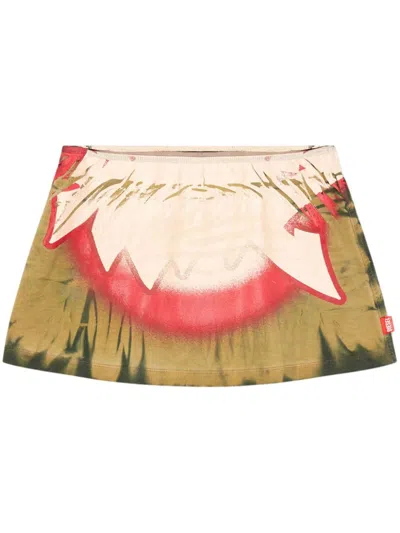 Diesel O-hunt-q1 Mini Skirt In Green