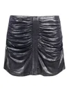 Diesel O-iama Metallic Jersey Miniskirt In Blue