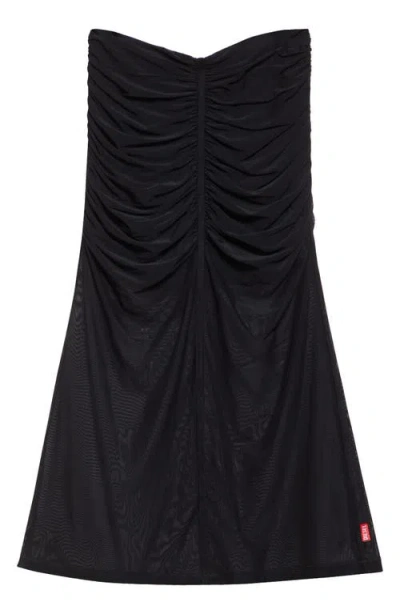 Diesel ® O-ira Ruched Tulle Midi Skirt In Deep/black