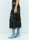 Diesel Midi Skirt With Floating Strands In Black