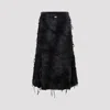 Diesel O-jal Distressed Cotton Midi Skirt In Denim