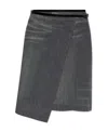 Diesel O-kessy Pinstripe-pattern Wrap Skirt In Black