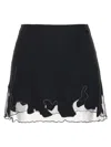 Diesel Nylon Mini Skirt With Tulle Insert In Black