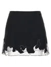Diesel Nylon Mini Skirt With Tulle Insert In Black