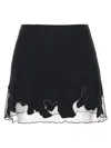 Diesel Nylon Mini Skirt With Tulle Insert In Black