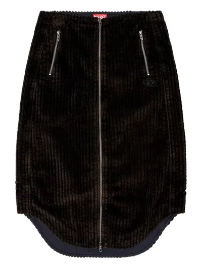 Diesel O-llipop Corduroy Skirt In Black
