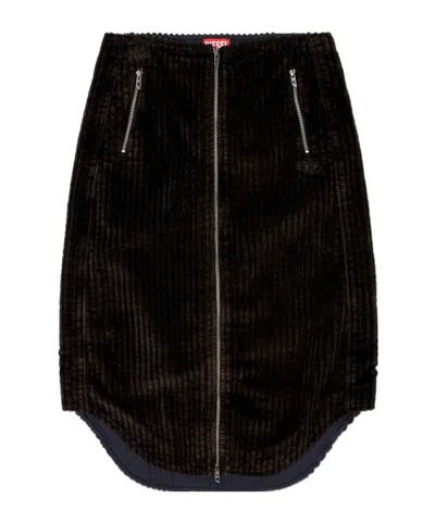 Diesel O-llipop Corduroy Skirt In Black