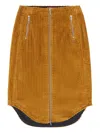 Diesel O-llipop Zip-front Corduroy Midi Skirt In Brown