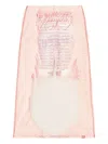 Diesel Layered Midi Skirt With Lyrics Print In Pink
