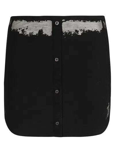 Diesel High-waisted Mini Skirt Unique Pattern In Black