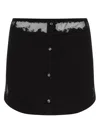 Diesel High-waisted Mini Skirt Unique Pattern In Black