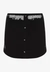 Diesel High-waisted Mini Skirt Unique Pattern In Black