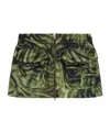 Diesel O-mirty Zebra-print Miniskirt In Green
