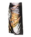 Diesel Printed Pattern Midi Skirt With Asymmetric Hem In Black