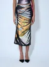 Diesel Printed Pattern Midi Skirt With Asymmetric Hem In Black