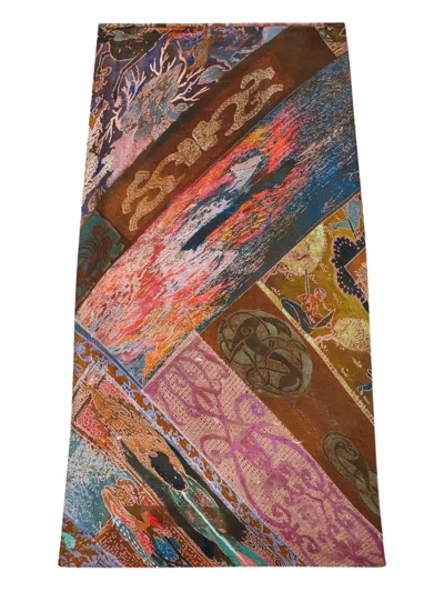 Diesel Viscose Midi Skirt With Heraldic Print