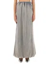 Diesel Gathered Detail Maxi Skirt With Elastic Waistband In Grey