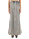 Diesel Gathered Detail Maxi Skirt With Elastic Waistband In Grey