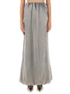 Diesel Gathered Detail Maxi Skirt With Elastic Waistband In Grey