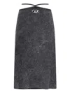 Diesel 'o-rossi' Flared Midi Skirt In Black  