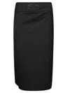 Diesel O-seus High Waist Long Pencil Skirt In Black