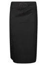 Diesel A-line Midi Skirt In Nero