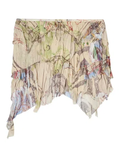 Diesel O-silla Mini Skirt In Neutrals