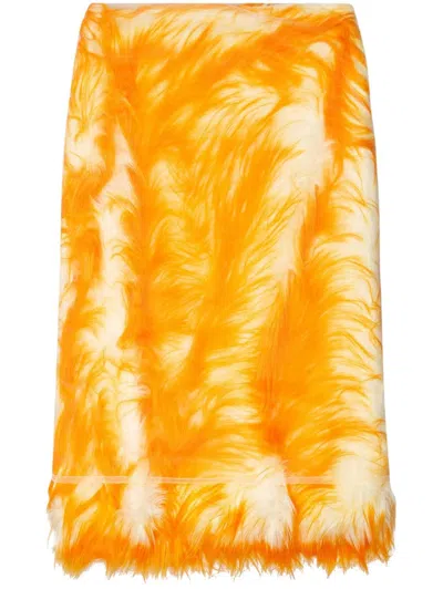 Diesel O-talu Midi Skirt In Orange