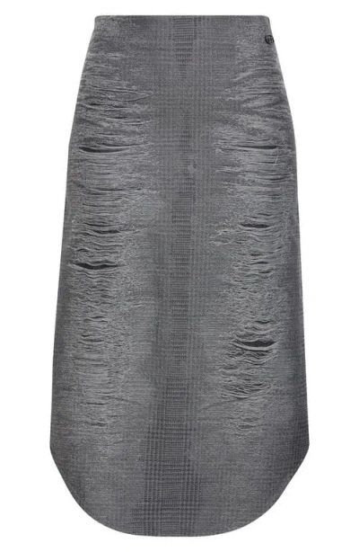 Diesel ® O-tavy Prince Of Wales Check Midi Skirt In Melange Grey