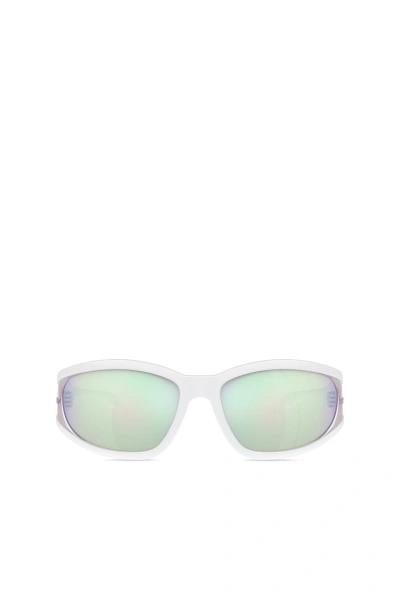 Diesel Rectangular Sunglasses In Acetate In White