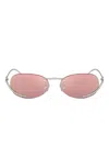 Diesel Occhiali Da Sole Ovali In 银色