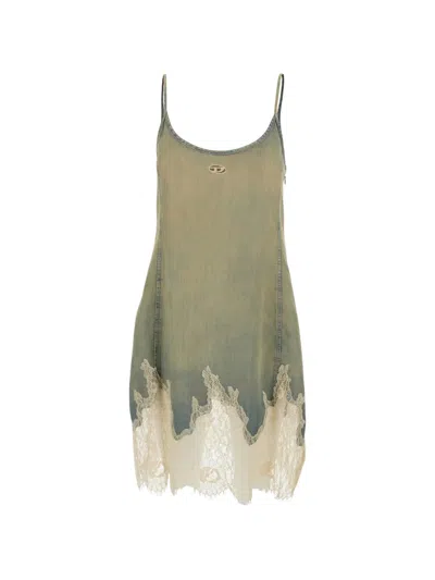 Diesel Mini Suit Short With Lace Detailing In Neutral
