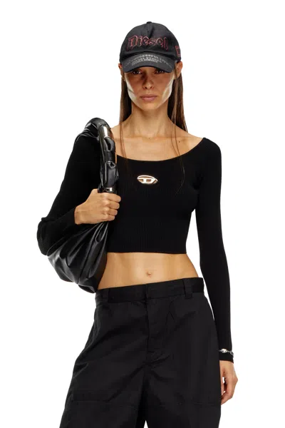 DIESEL OFF-THE-SHOULDER TOP IN RIBBED KNIT