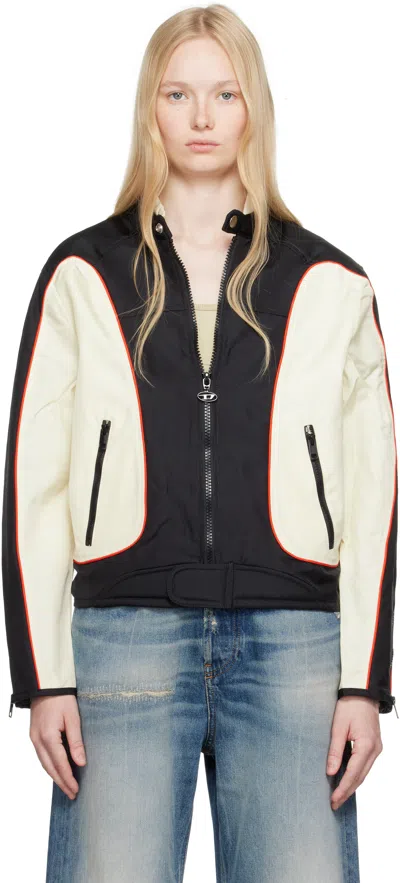 Diesel Off-white & Black J-blink Jacket In 9xx