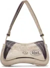 Diesel Womens Play Faux-leather Shoulder Bag Light Gray In Ha590