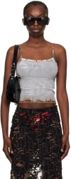Diesel Off-white & Gray T-hop-burn-trp Tank Top In 9cba